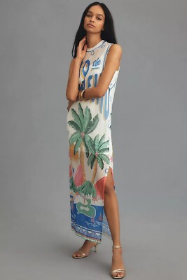 Anthropologie Graphic Mesh Maxi Dress By Farm Rio Size: XXS $188 New With  Tags | eBay