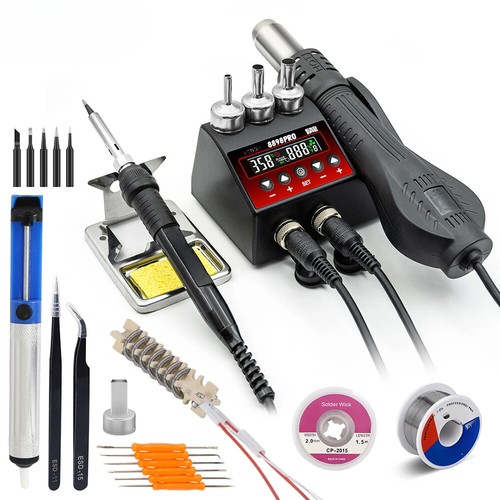 2-in-1 Soldering Station LCD Display 750W Adjustable Temperature Air Flow - Picture 16 of 18