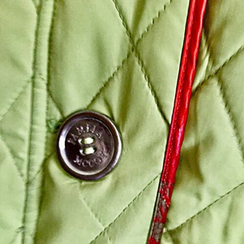 Pamela McCoy Lime Green Quilted Floral Trim Floral Lined Jacket Size M - Picture 5 of 7
