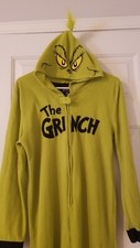 Dr. Seuss Women's The Grinch Hooded Costume Pajama Jumpsuit XL