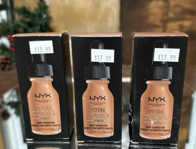 3x Lot  NYX Total Pro Control Drop Foundation Cappuccino TCPDF17