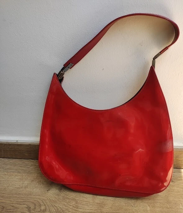 VINTAGE Gucci Red Patent Leather Womens Bag