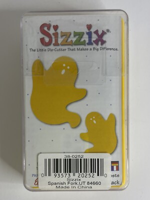 Sizzix Medium Die Ghosts #38-0252 Yellow HAUNTED HALLOWEEN EUC