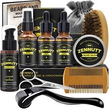 Kit Crecimiento Barba Con Champú Barba, Aceite Crecimiento, Bálsamo Para Barba