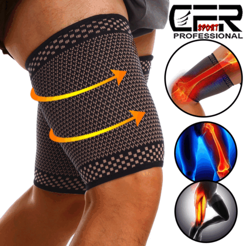 Copper Thigh High Compression Sleeve Leg Quad Hamstring Support Sports Men Women - Picture 13 of 13