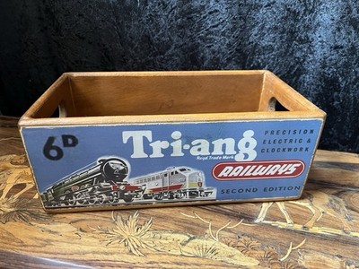 VINTAGE STIL HOLZ MEHRZWECK AUFBEWAHRUNGSBOX KISTE TRIANG EISENBAHNEN