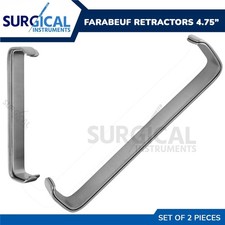 FARABEUF Retractors 4.75'', Double Ended Set of 2 Pcs Stainless Steel German Gr