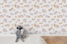 3D Flower Watercolor Pattern Wall Murals Wall...