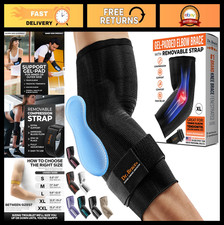 Breathable Elbow Compression Sleeve with Gel Pad for Tennis  Golfer's Elbow Rel