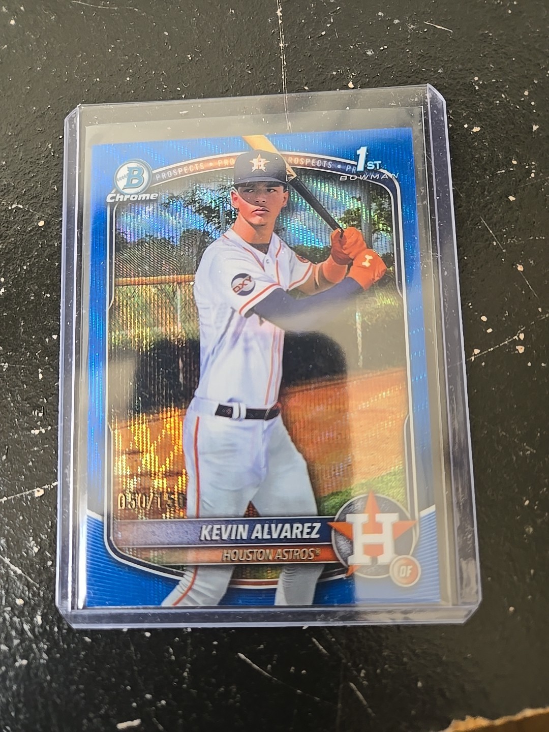 2025 BOWMAN CHROME KEVIN ALVAREZ BCP-227 1ST BLUE WAVE ASTROS #d 050/150 