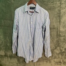 Vintage Ralph Lauren Dress Shirt Mens 16 - 30 Made USA Long Sleeve Button Down