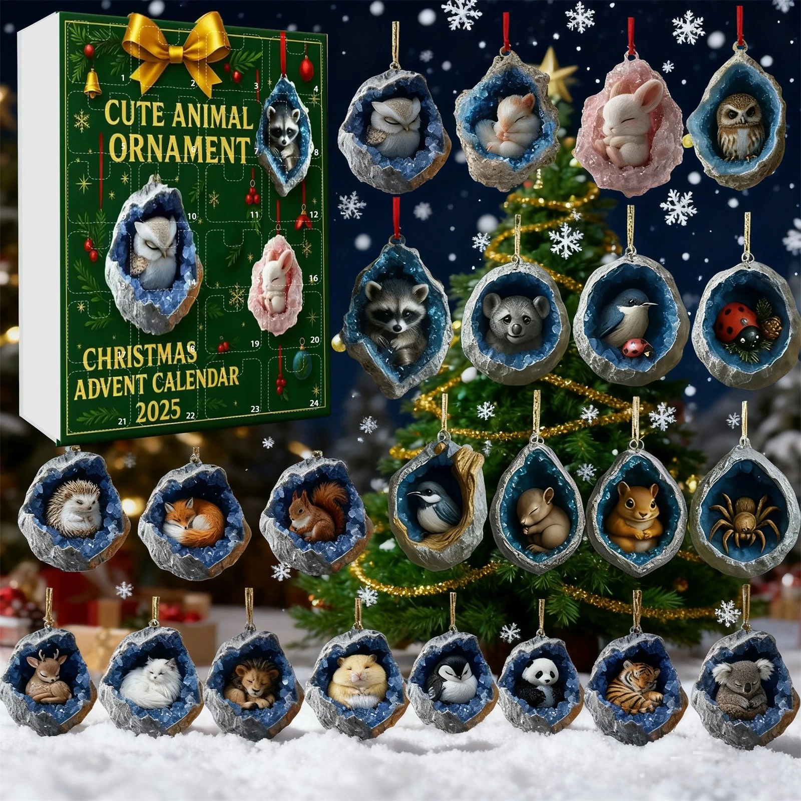 Countdown Sleeping Tree Hollow Animals Advent Calendar 24 Days 2D Blind Boxes