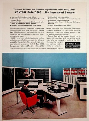 1960s Control Data 3600 Mainframe Computer Vintage Ad Ephemera