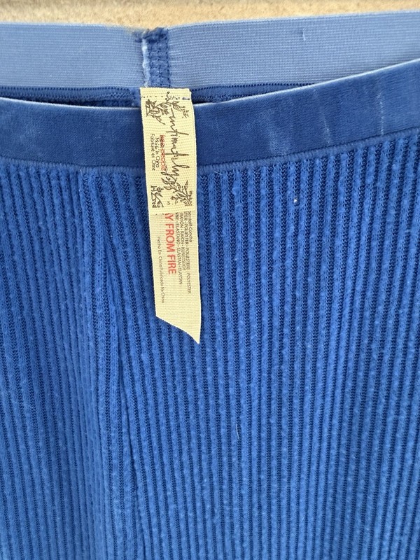 Free People Movement Blue High Rise Ribbed Stretch Ankle Leggings Size S