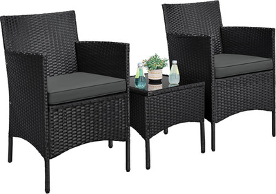 Yaheetech Balkonmöbel Set, Gartenmöbel-Set 3 TLG. Inkl. 2 Stühle Mit Sitzkissen 