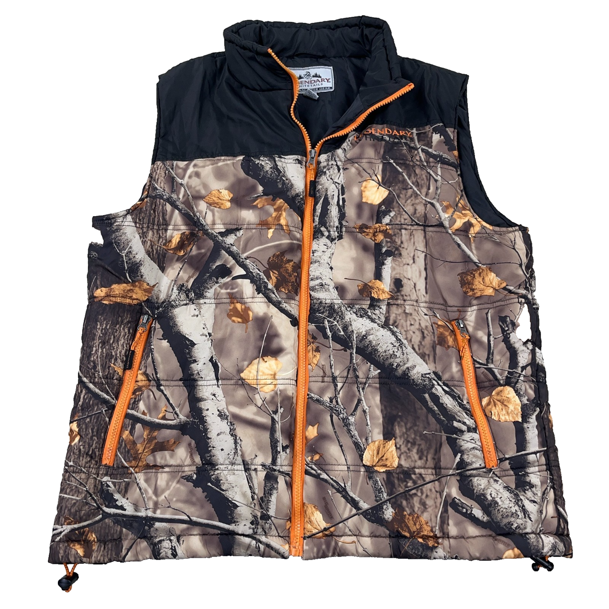 Ledendary Whitetails Camo Puffer Vest Men Large Brown Hunting