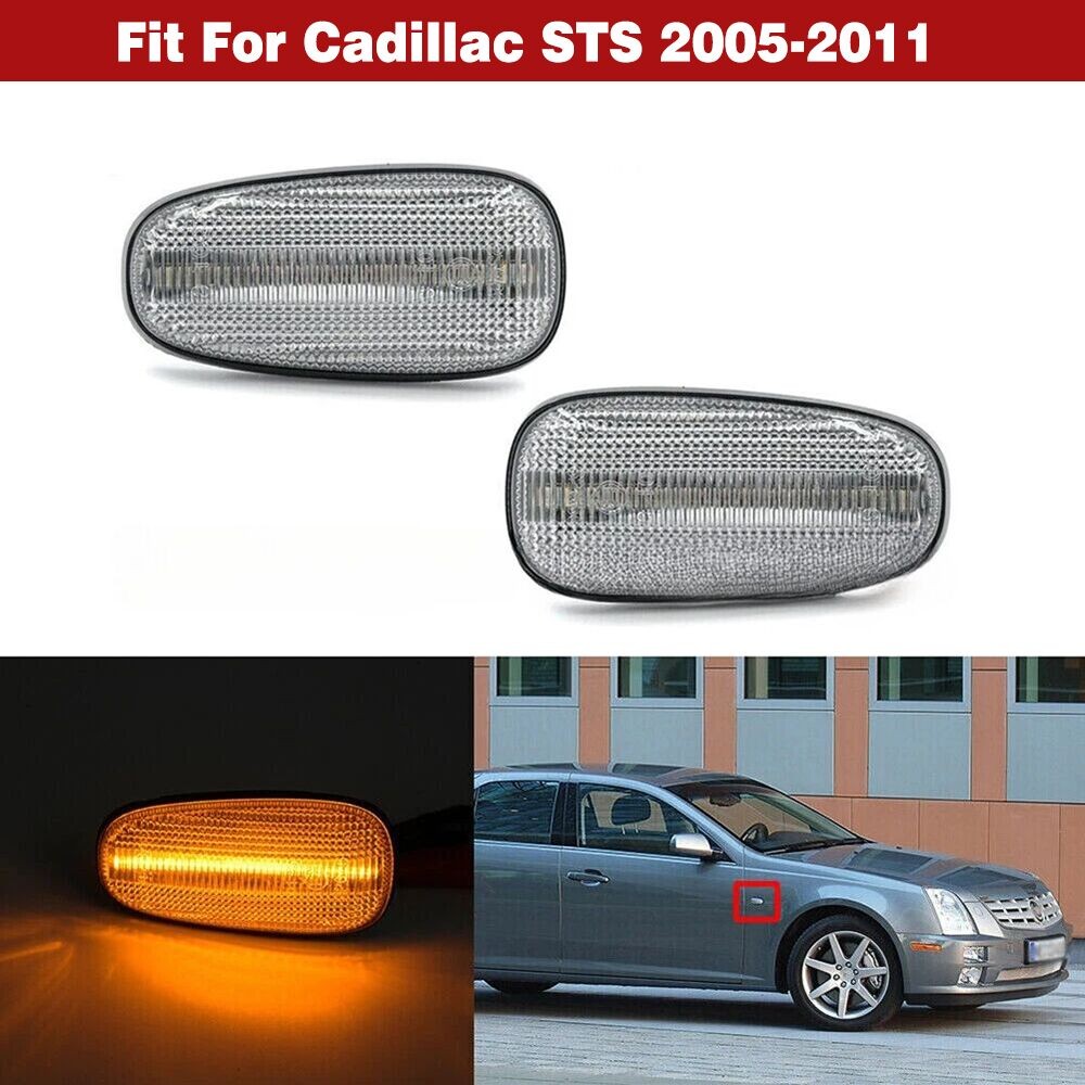 Left&Right Fender Side Marker Light Turn Signal Lamp For Cadillac