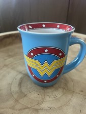 Wonder Woman Mug DC Comics 16 ounces Ceramic Blue WW Logo Coffee Cup Tea Cup