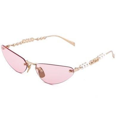 GUCCI GG1920S Gold Pink 1920 GG Pearl Logo Skinny Cat Rimless