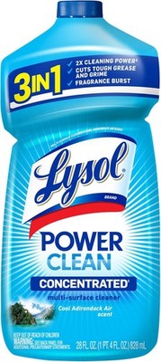 Lysol Power Clean Multi-Surface Cleaner, 2x Concentrated Pour, Cool Adirondack s