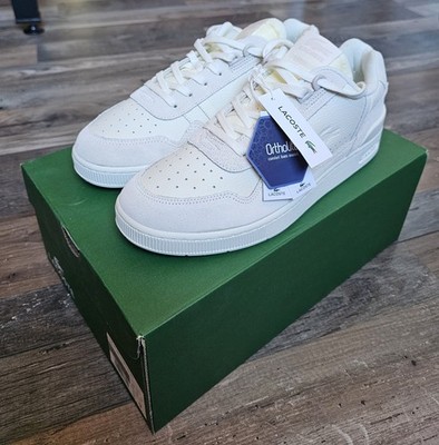 Lacoste Herrenschuhe ''T-Clip Leather'' 745SMA003318C Gr. 43 US 10 Offwhite in OVP