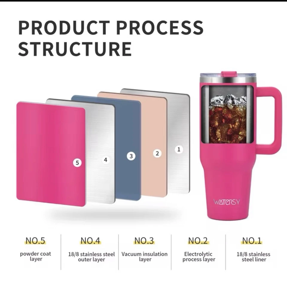 VASO DE LAVANDA 40 OZ a prueba de fugas de acero inoxidable, extensión de paja Foto 3 de 4