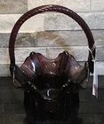 Vintage Fenton Art Glass Deep Plum Vulcan Basket Ribbed Handle 8.50x6