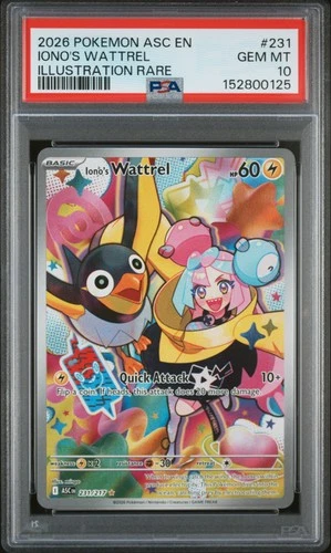 2026 POKEMON ASC EN-ASCENDED HEROES ILLUSTRATION RARE #231 IONO'S WATTREL PSA 10