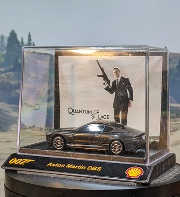 Vintage James Bond Quantum Aston Martin DBS Vitrinenmodell. Shell Werbeartikel
