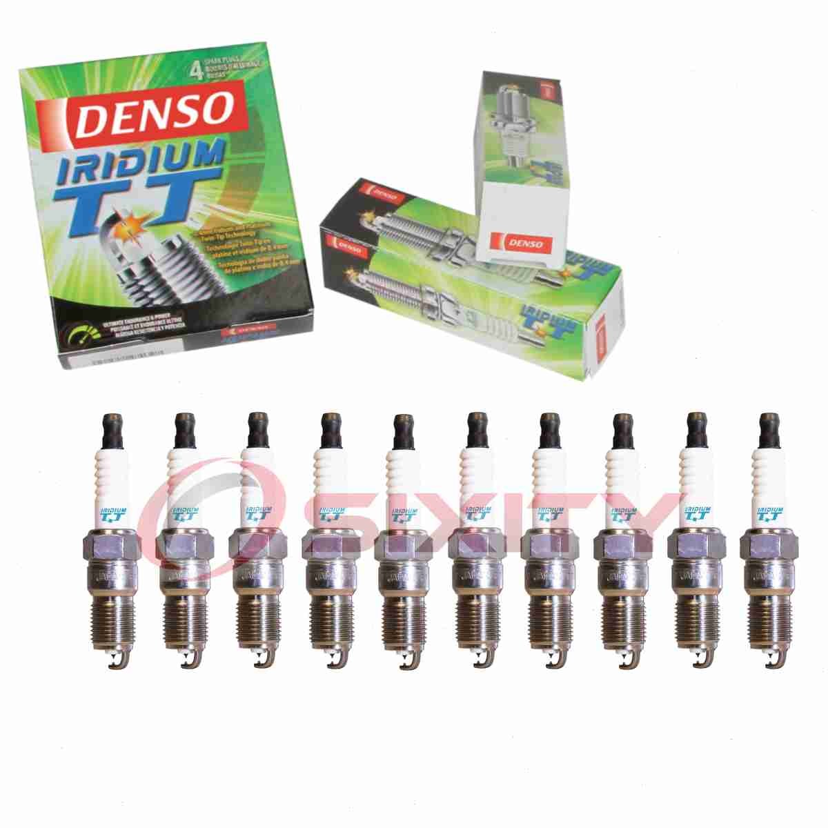 10 pc Denso Iridium TT Spark Plugs for 2003-2009 Ford E-450 Super Duty 6.8L gb