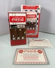 Vintage Enesco Coca Cola Wood Panel Vending Machine Diecast Musical Bank w/ Box