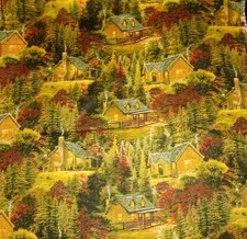 1 Yard David Textiles Cotton Fabric Thomas Kinkade 