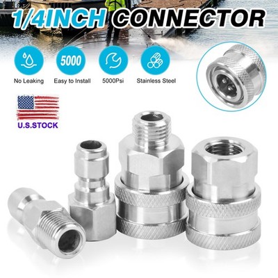 4Pcs NPT 1/4 Inch Pressure Washer Adapter Stainless Steel Quick Connect Fitting