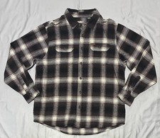 Orvis Shirt Mens XL Brown Plaid Big Bear Flannel Long Sleeve Pockets Casual