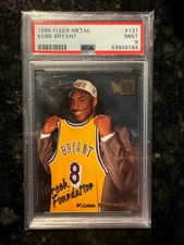 1996 Fleer Metal Kobe Bryant Fresh Foundation Rookie Card #137 PSA MINT 9. rookie card picture