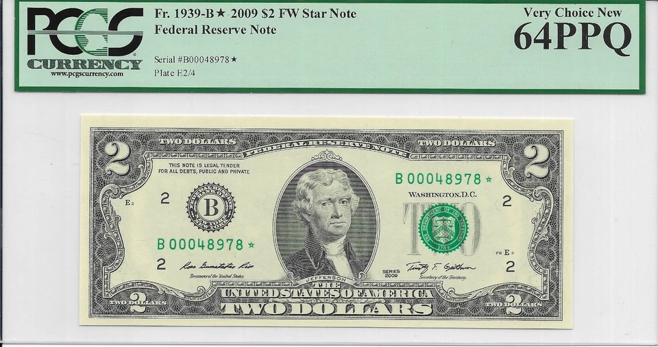 2009 $2 NEW YORK *  STAR * ⭐️. PCGS Very Choice NEW 64 PPQ. Only 128,000 Printed - Image 2 of 3