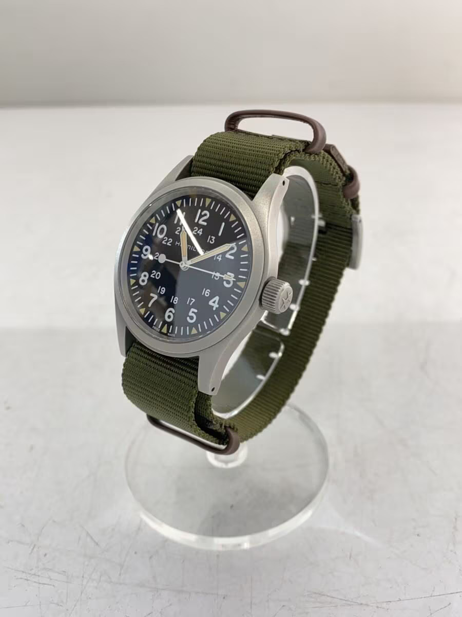 HAMILTON Quartz Watch Analog Nylon BLK KHK SS H694390 image 2