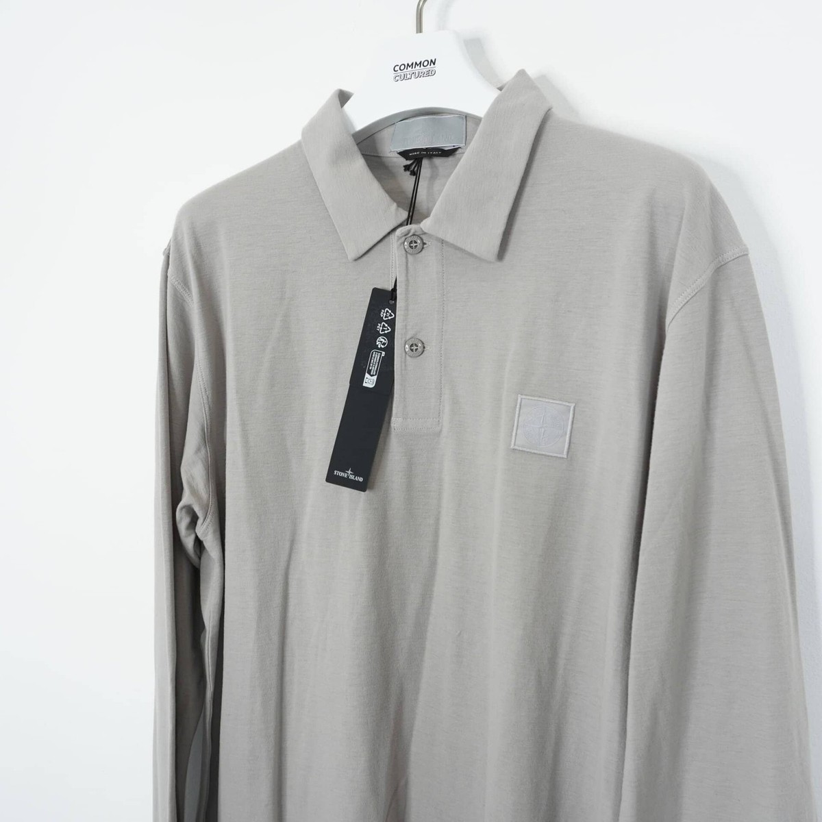Stone Island Dust Grey Ghost Long Sleeved Polo Shirt RRP £330 