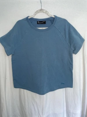 Under Armour Damen T-Shirt blau Loose Fit Cut-Out Rundhals Raglan L - Bild 1 von 4