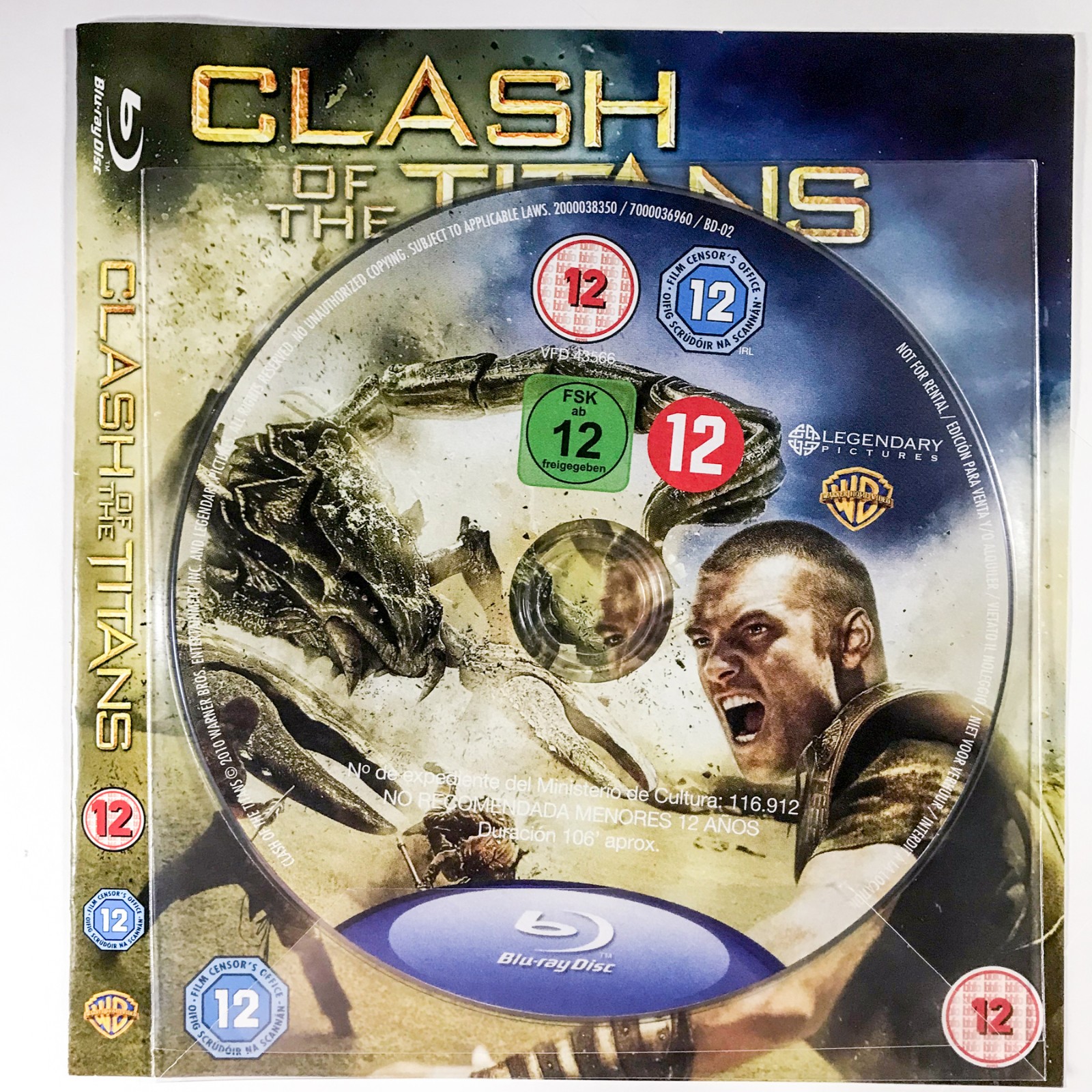 Clash Of The Titans (2010) [12] [Blu-ray] FREEPOST *No Case