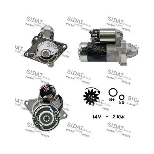 Démarreur Sidat S12MH0021A2 pièce auto de rechange compatible Nissan Renault
