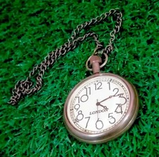 Vintage Antique Brass Pocket Watch American Elgin Look Collectible Nautical Gift