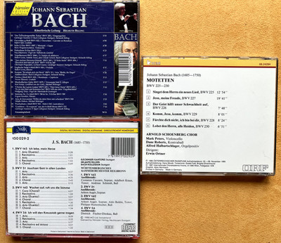 3 CDs J.S.Bach: Kantaten (Rilling)und Motetten BWV 225-230 Arnold Schönberg Chor
