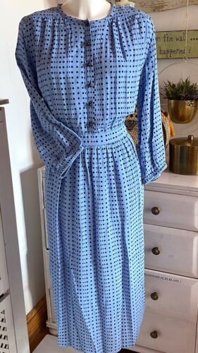 Noa Noa  Kleid DressDotted Moss Print Blue Langarm  size: 36  Neu - Afbeelding 1 van 6