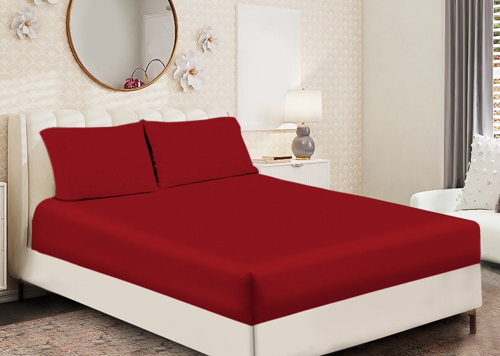 Extra Deep 100 Egyptian Cotton Fitted Sheet Flat Sheet 16"/40CM 100