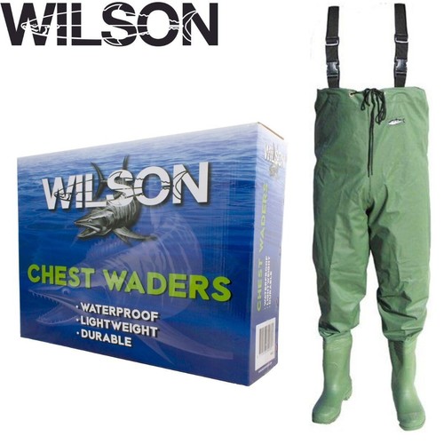 Wilson Nylon Waders Waterproof Heavy Cleated boot Heat welded seams UV Resistant - Picture 2 of 4