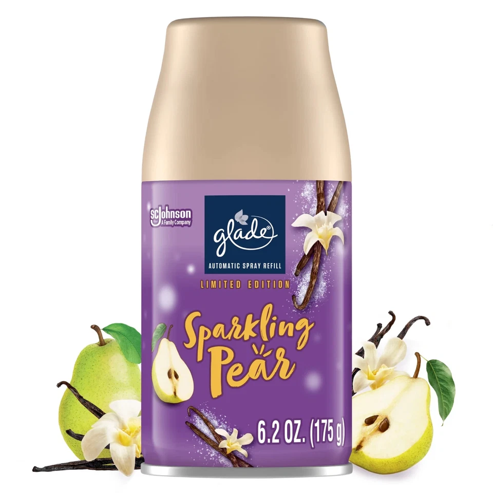 Автоматическая заправка спреем Glade 6 шт., сверкающая груша, ограниченный выпуск аромата, 6,2 унции - Изображение 2 из 2