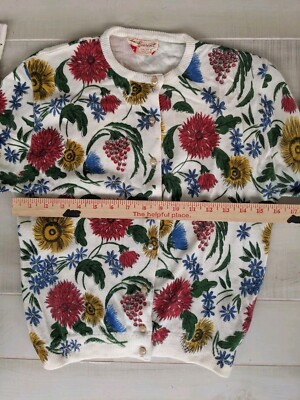 Ste. Laurent Vintage Cardigan Sweater XS / Small Colorful Floral