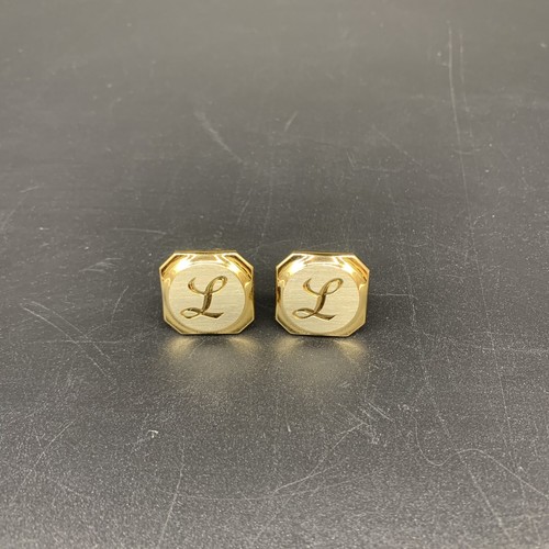 Cufflinks Gold Plated (unbranded) Marked letter L