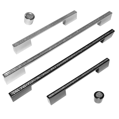 Glitter Bar Knob Kitchen Door Handles Cupboard Drawer Bedroom